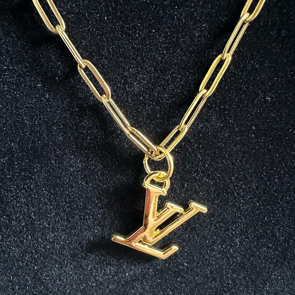 Authentic LV Gold Charm Upcycled Necklace